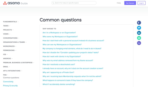 asana faq