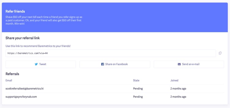 baremetrics referral program