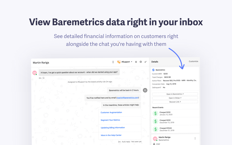 baremetrics intercom integration