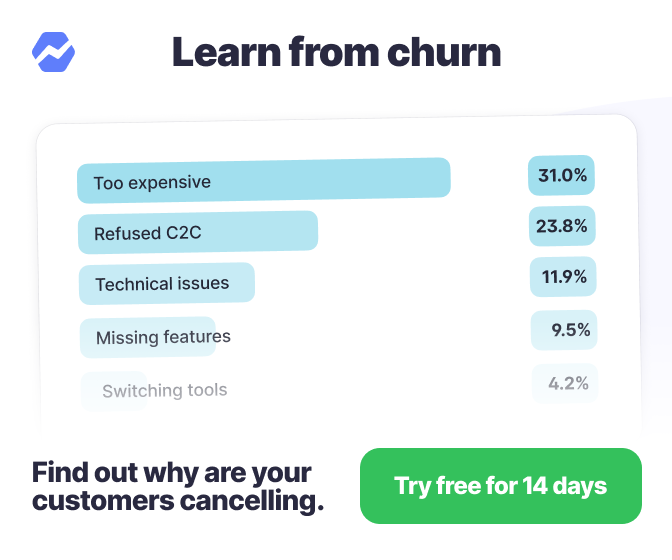 Collect reasons why customers cancel with Baremetrics